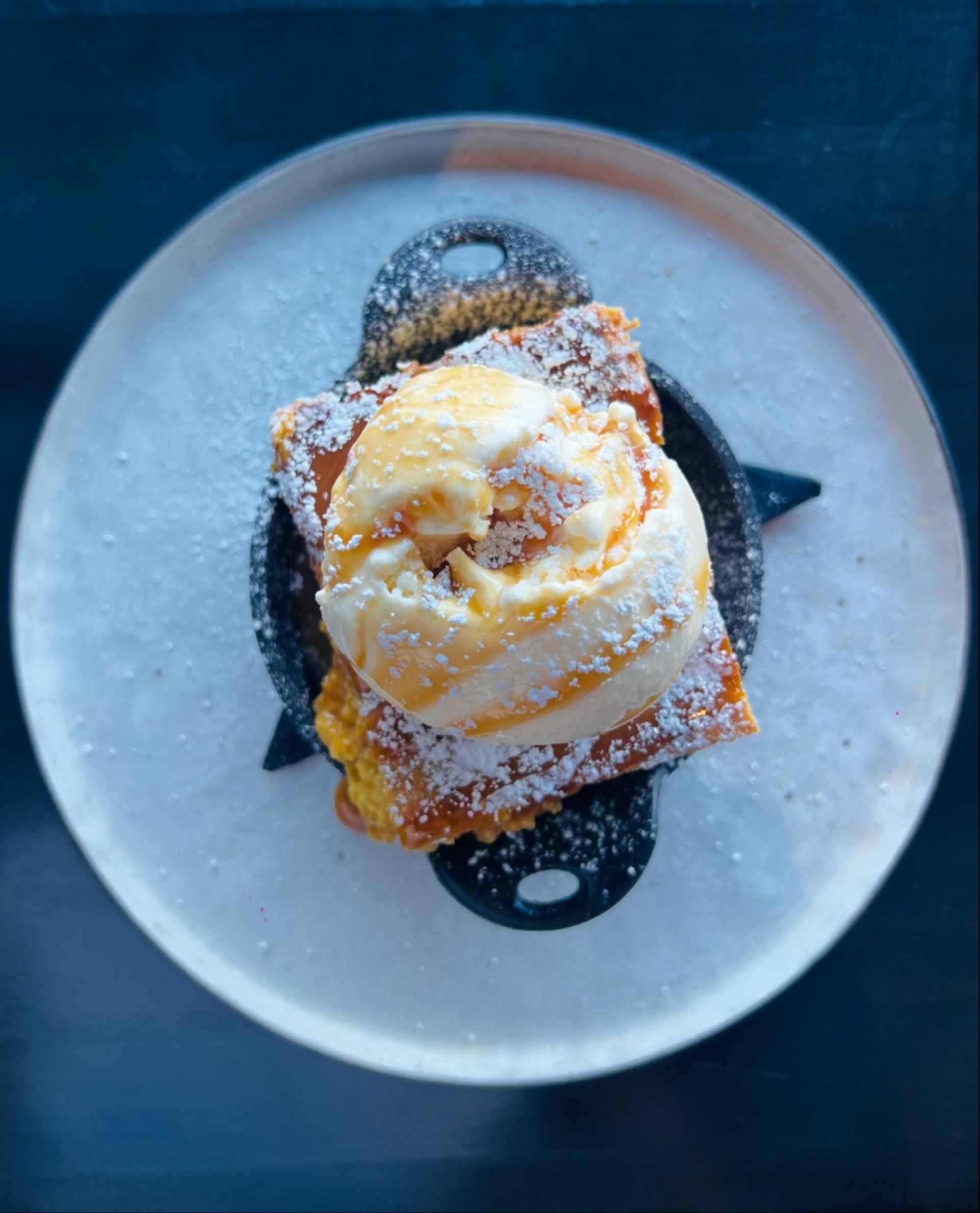 Pumpkin Bread Pudding with Ice Cream