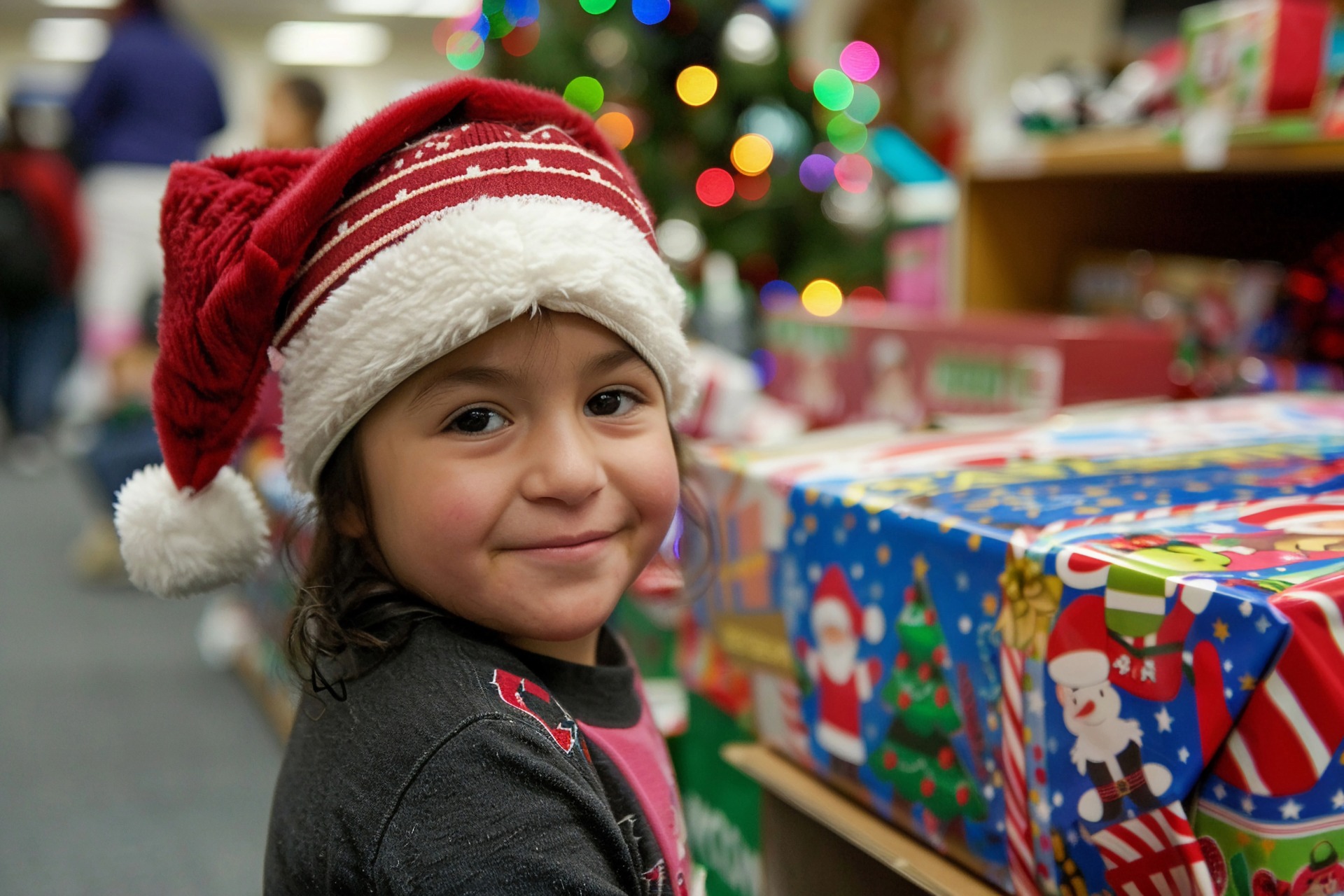 Child at gift drive