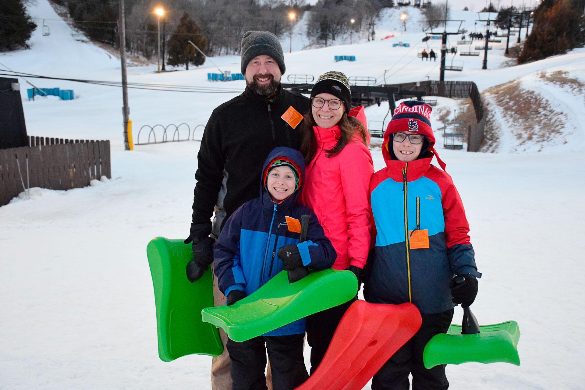 Family Sledding at Mt. Crescent Ski Area